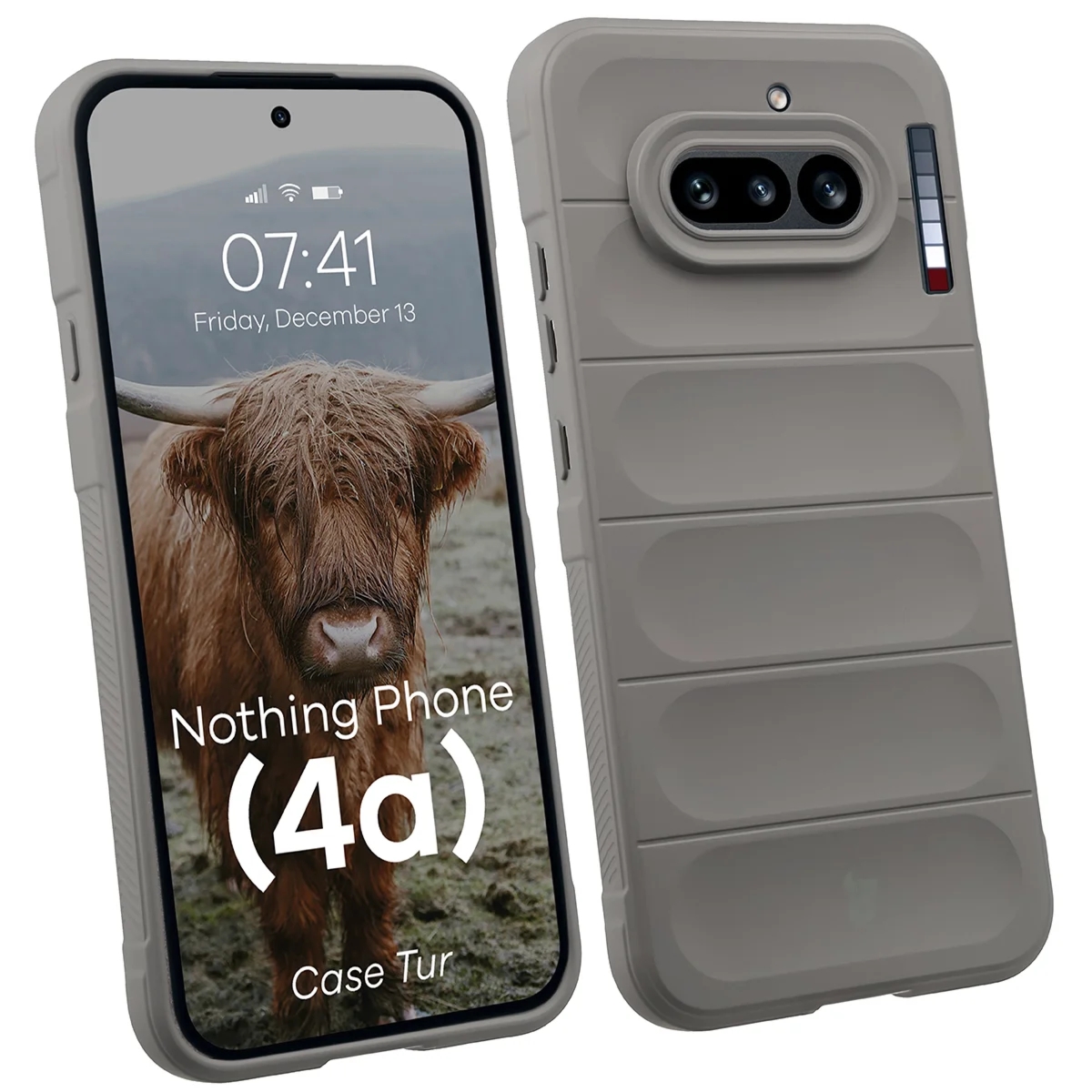 Pancerne etui Bizon Case Tur do Nothing Phone (4a), jasnoszare