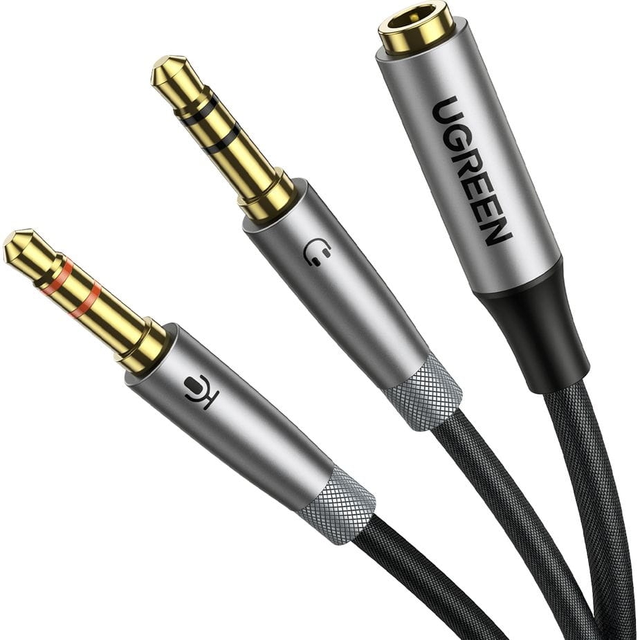 Image of Kabel rozdzielacz słuchawkowy Ugreen 3,5 mm mini jack 25 cm, srebrny