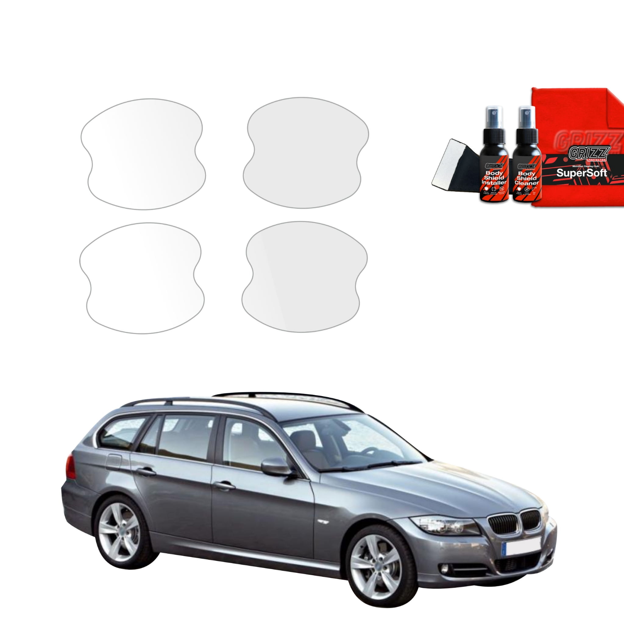 4w1 Folia ochronna pod klamki Grizz Protector do BMW 3 E91 Kombi Pre-LCI (2004-2008)