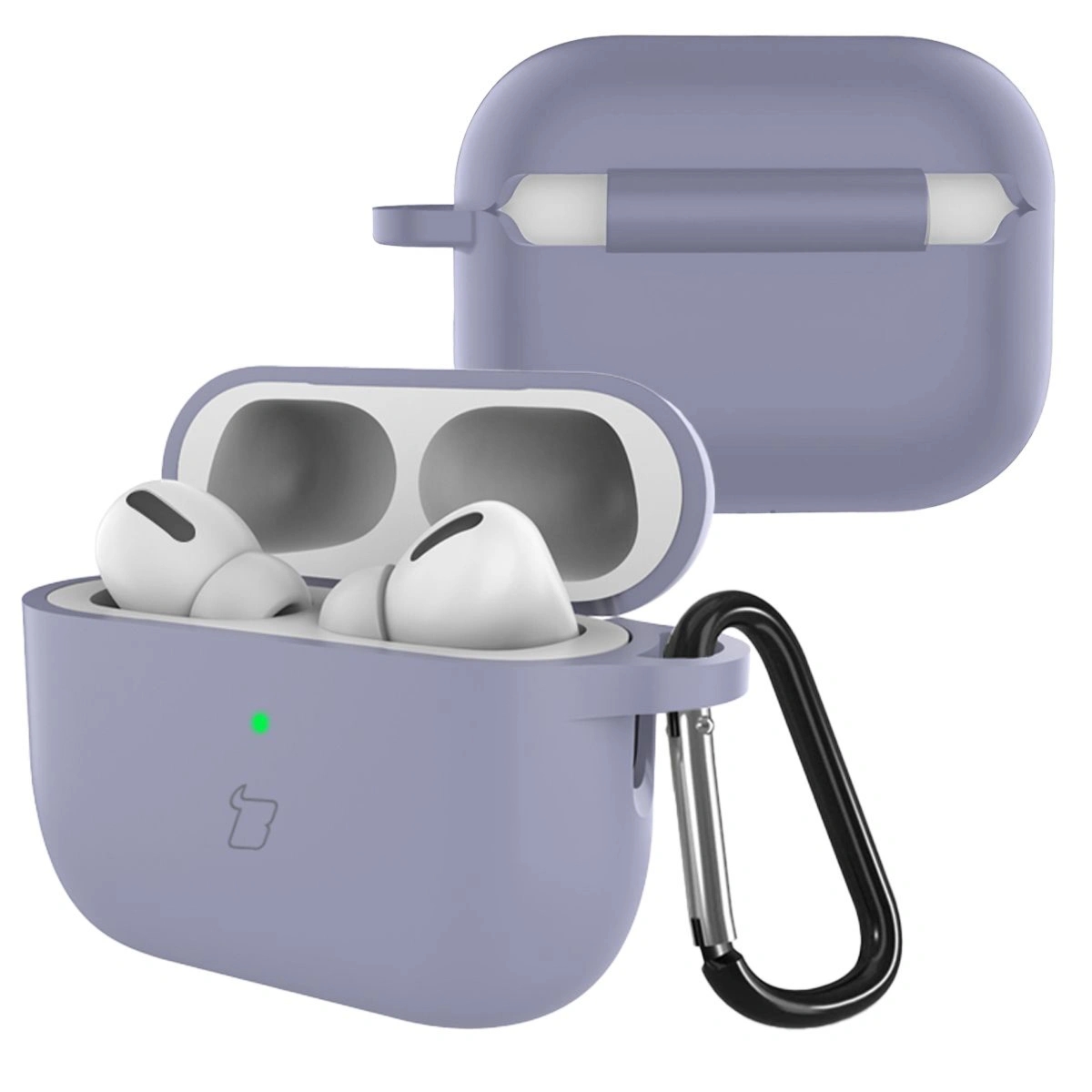 Silikonowe etui z karabińczykiem Bizon Case Headphone Silicone do AirPods Pro 3, szare