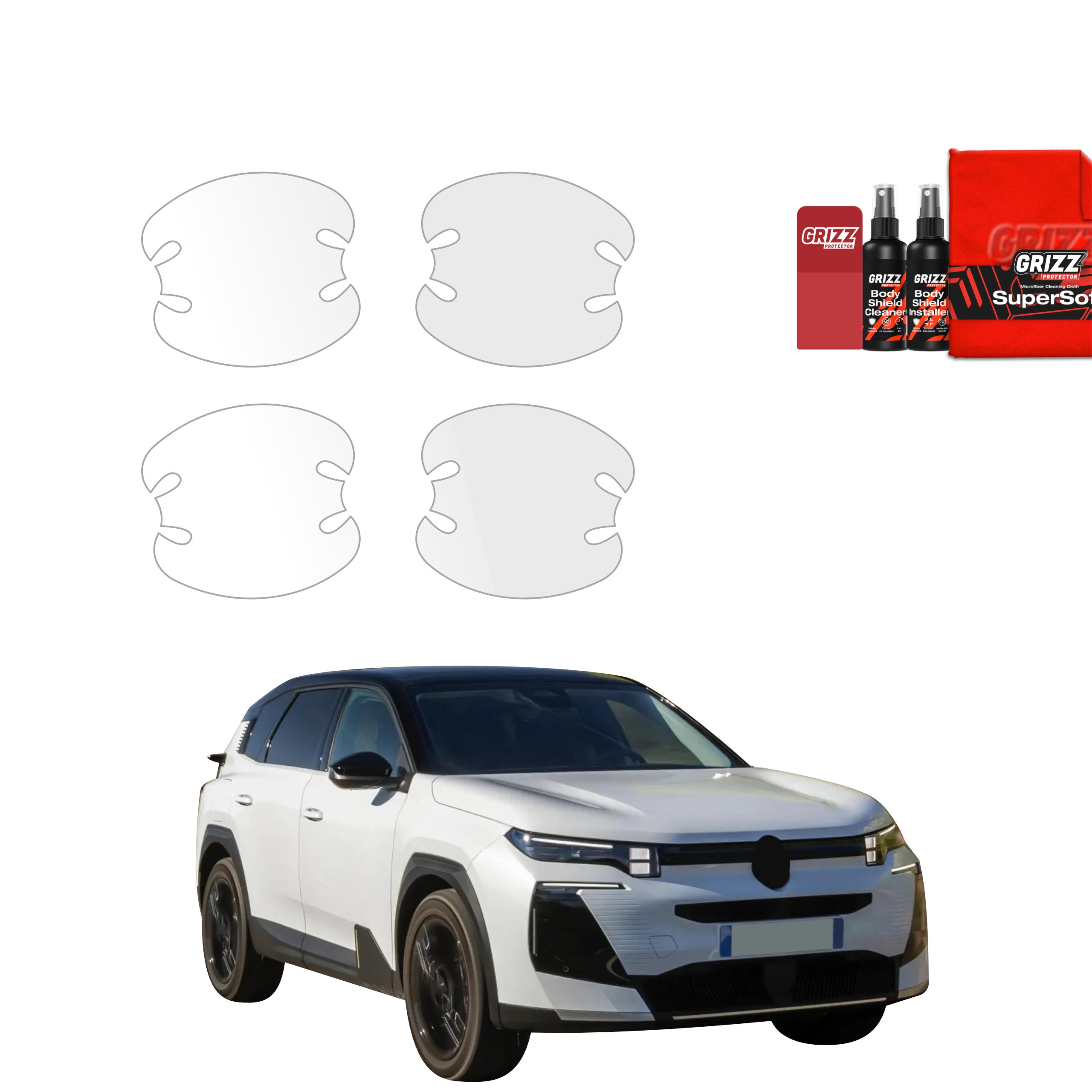 4w1 Bezbarwna folia ochronna Grizz Protector pod klamki Citroen C5 Aircross (2025-2026)