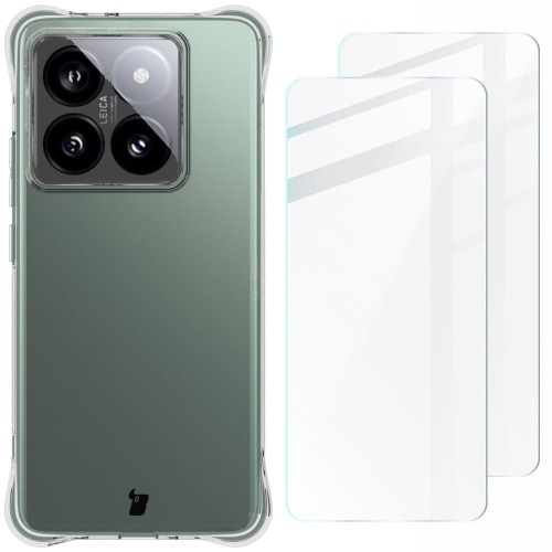 Image of Etui + 2x szkło hartowane Bizon Case Clear Pack do Xiaomi 14T Pro