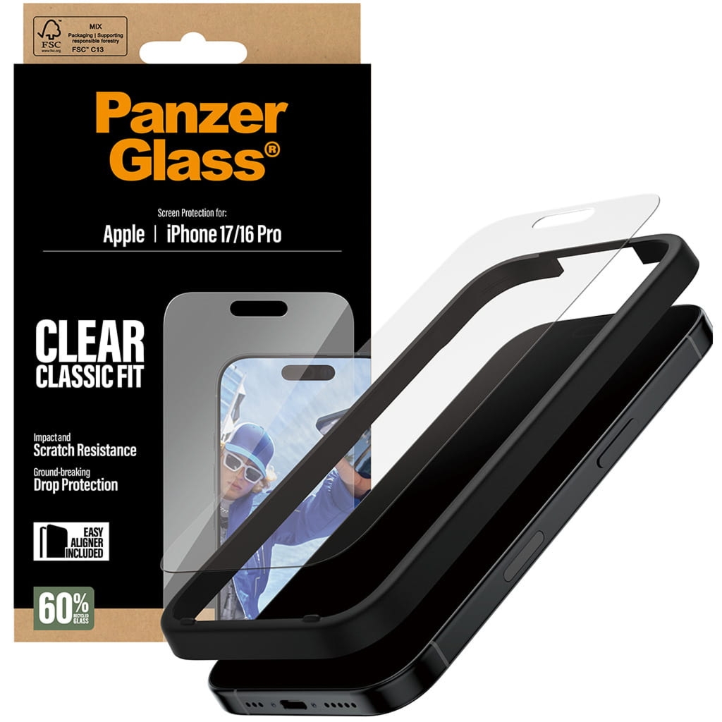 Szkło hartowane z aplikatorem PanzerGlass Classic Fit EasyAligner do iPhone 17 / 16 Pro