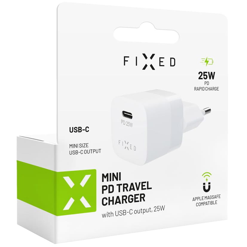 Image of OUTLET: Ładowarka sieciowa Fixed Mini PD Travel Charger, USB-C, 25 W, biała