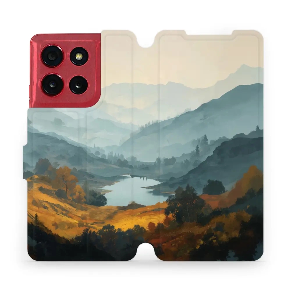 Etui z klapką do Motorola Moto G86 Power 5G, Mobiwear Book, jezioro w dolinie