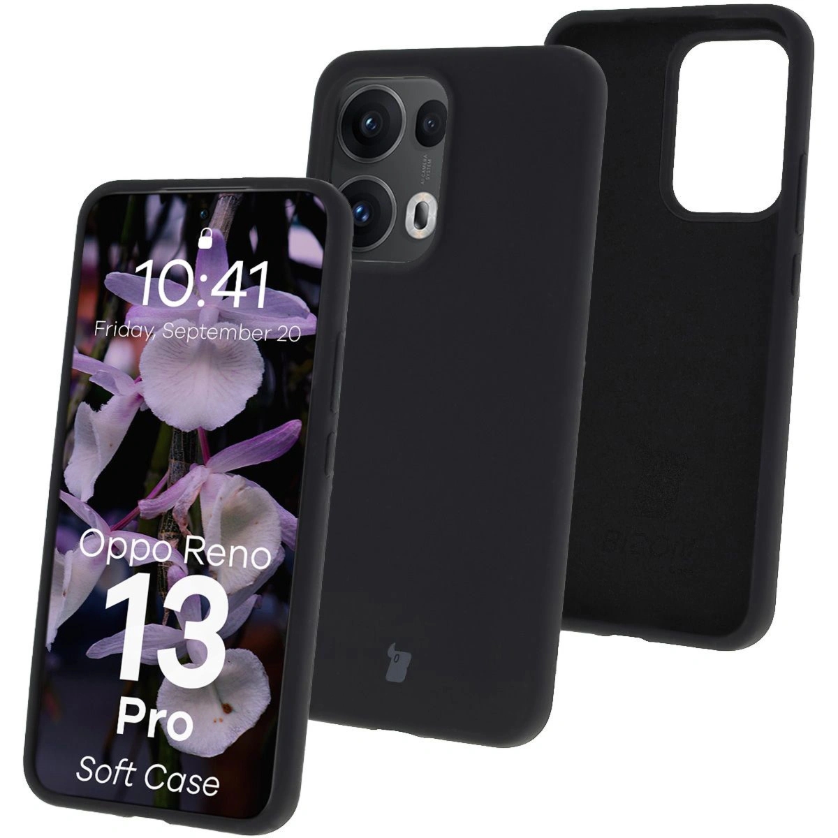 Silikonowe etui Bizon Soft Case do Oppo Reno13 Pro, czarne
