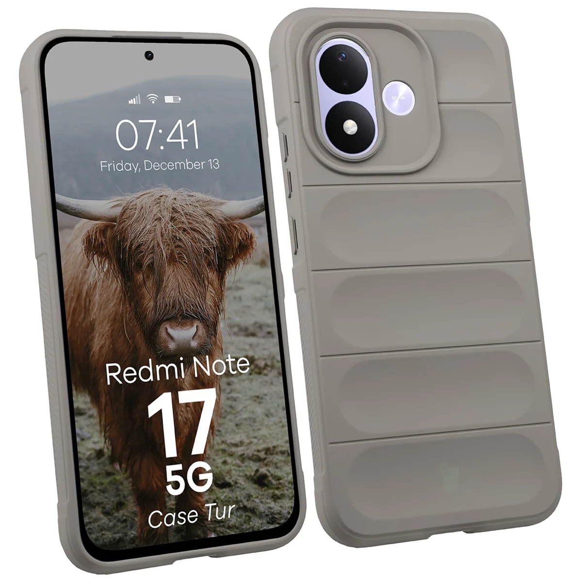 Pancerne etui Bizon Case Tur do Xiaomi Redmi Note 17 4G/5G, jasnoszare