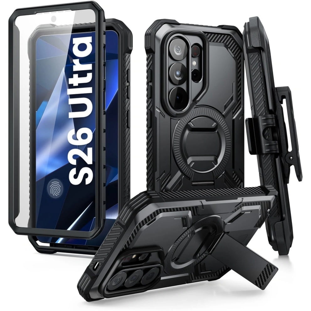 Etui pancerne Supcase i-Blason Armorbox Mag KickStand Clip SP do MagSafe do Galaxy S26 Ultra, czarne