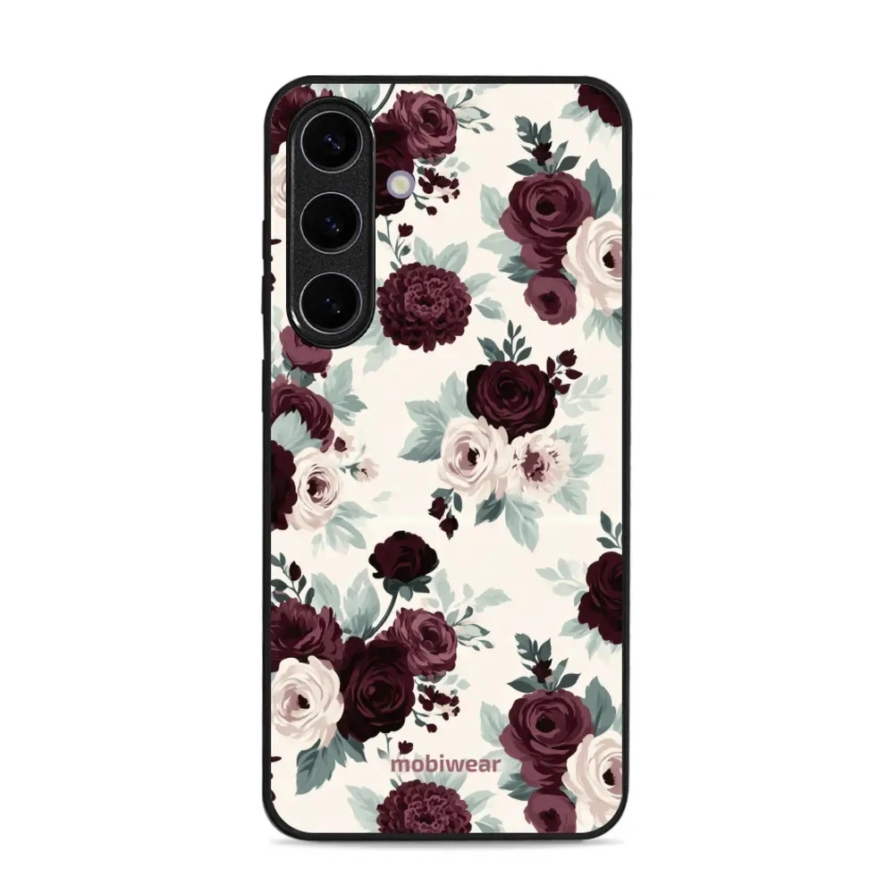 Etui ochronne do Galaxy S25 Plus, Mobiwear Glossy Case, róże z szałwią na kremie