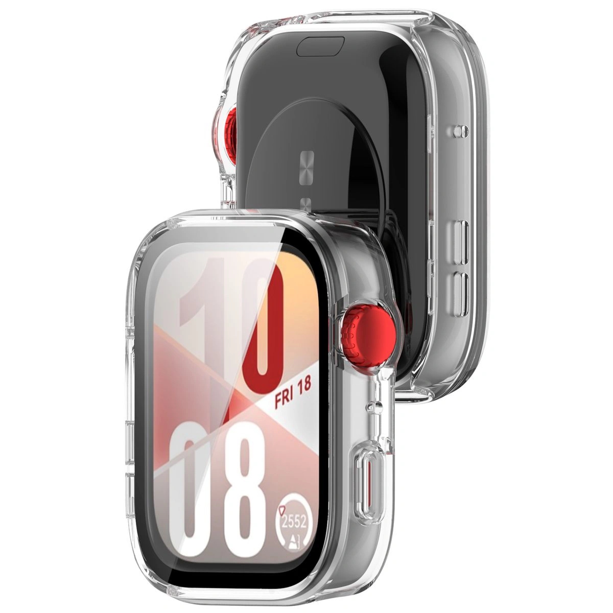 Etui ze szkłem do zegarka Bizon Case Watch Adamo do Huawei Watch Fit 4, przezroczyste