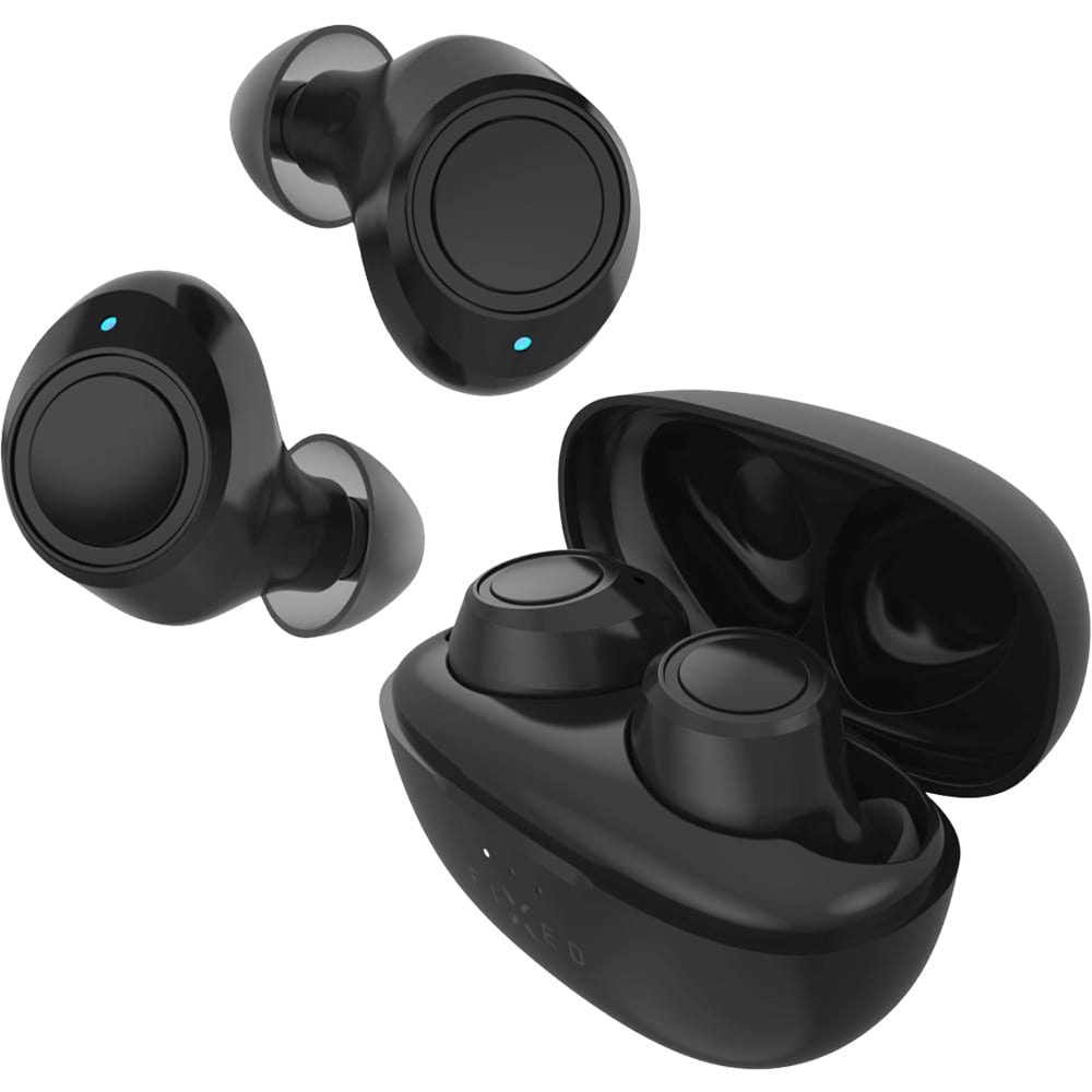 Bezprzewodowe słuchawki dokanałowe Fixed Buds, Bluetooth 5.3, USB-C, czarne