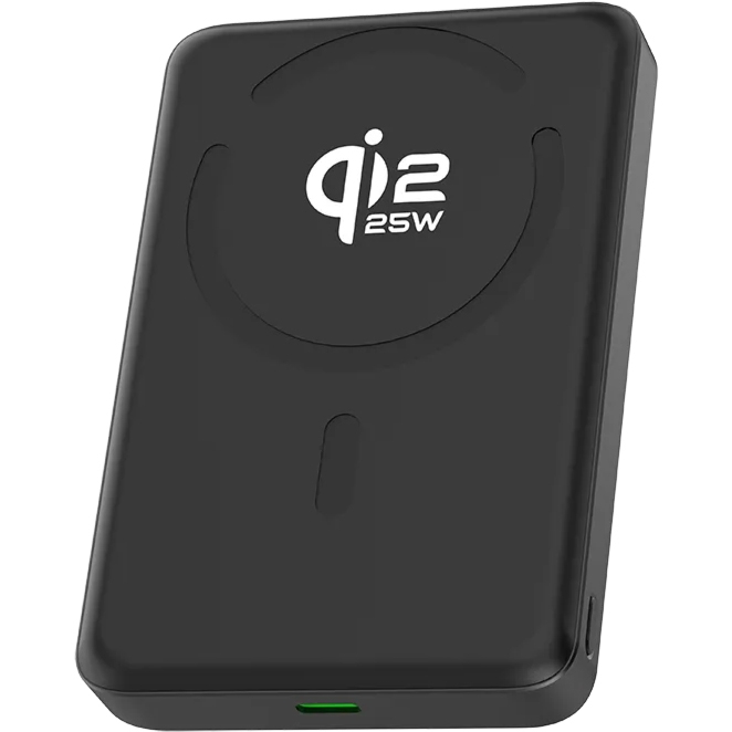 Powerbank indukcyjny Qi2.2 25W, ERPOWER Twiggy, 5000 mAh do MagSafe, 35W, kabel USB-C, czarny