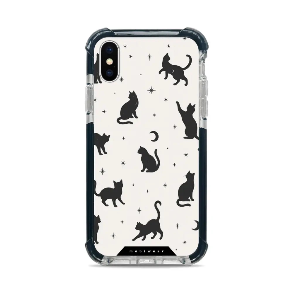 Etui ochronne do iPhone X do MagSafe, Mobiwear Elite Bumper, kocia noc