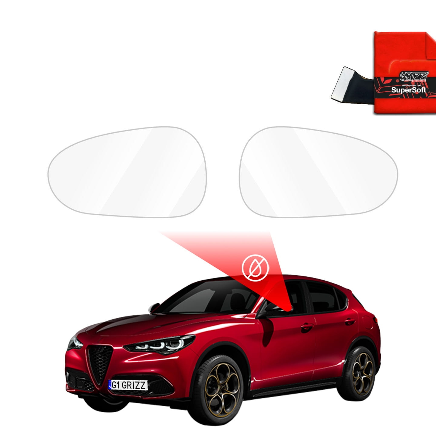Folia przeciwdeszczowa Grizz Protector na lusterka do Alfa Romeo Stelvio (2017-2026)