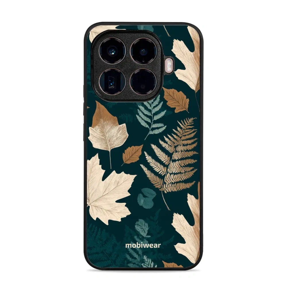 Etui ochronne do Xiaomi 15T Pro, Mobiwear Glossy Case, zielnik z liści i paproci