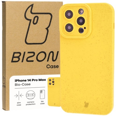 Image of Ekologiczne etui Bizon Bio-Case do iPhone 14 Pro Max, żółte