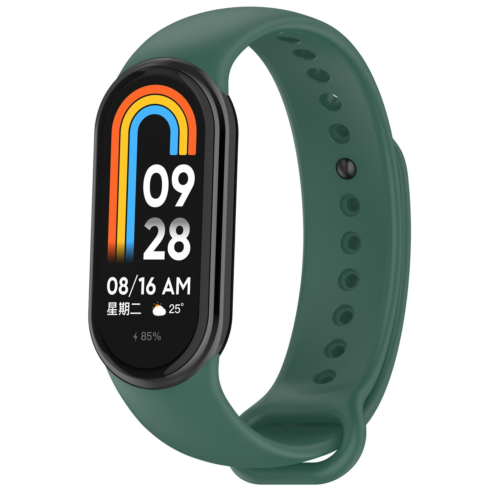 Image of Silikonowy pasek Bizon Strap Watch Dots do Xiaomi Smart Band 10 / 9 / 9 NFC / 8, ciemnozielony