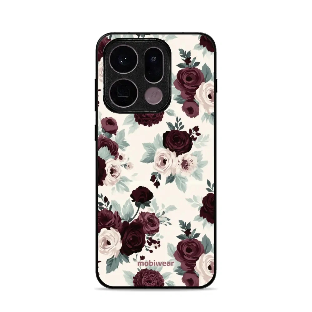 Etui ochronne do OPPO Find X9, Mobiwear Glossy Case, róże z szałwią na kremie