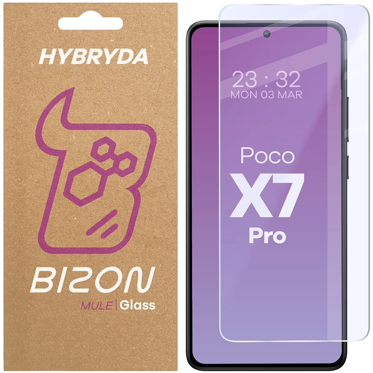 Image of Elastyczne szkło hybrydowe Bizon Glass Mule do Xiaomi Poco X7 Pro