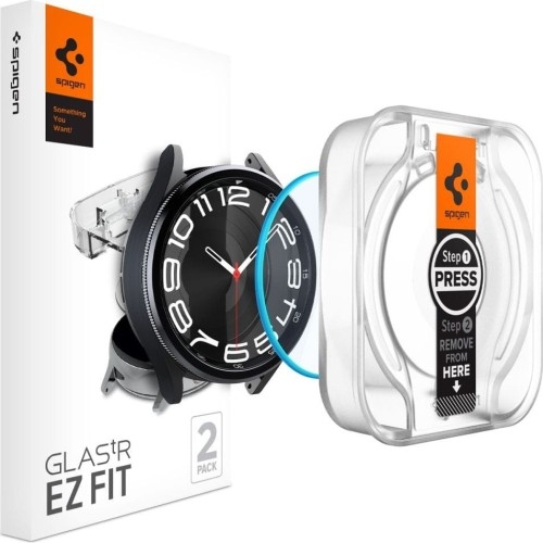 Image of Szkło do etui + Aplikator Spigen Glas.tr EZ Fit 2-Pack do Galaxy Watch 6 Classic 43mm