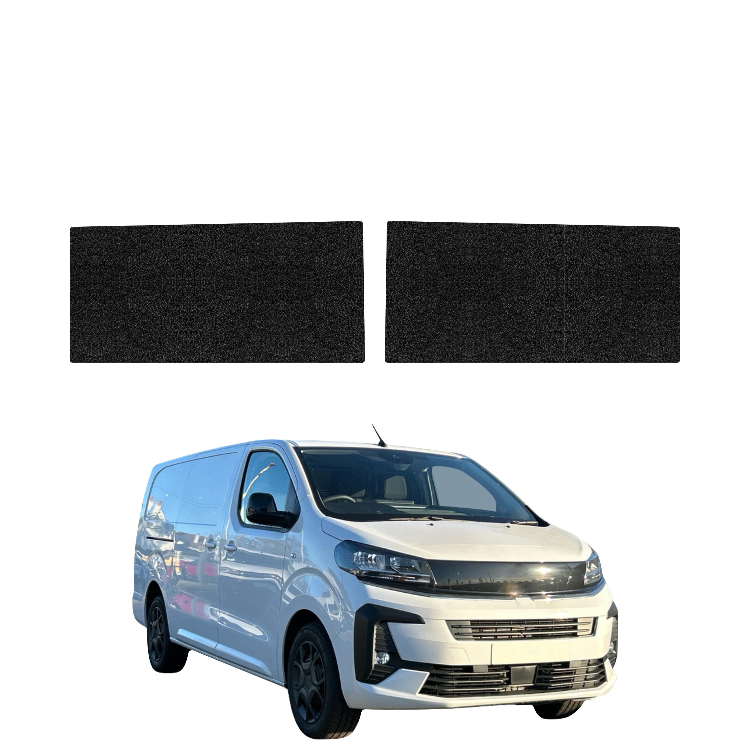 2w1 Czarna powłoka techniczna Grizz Protector na przednie progi bez wcięcia Opel Vivaro (2024-2026)