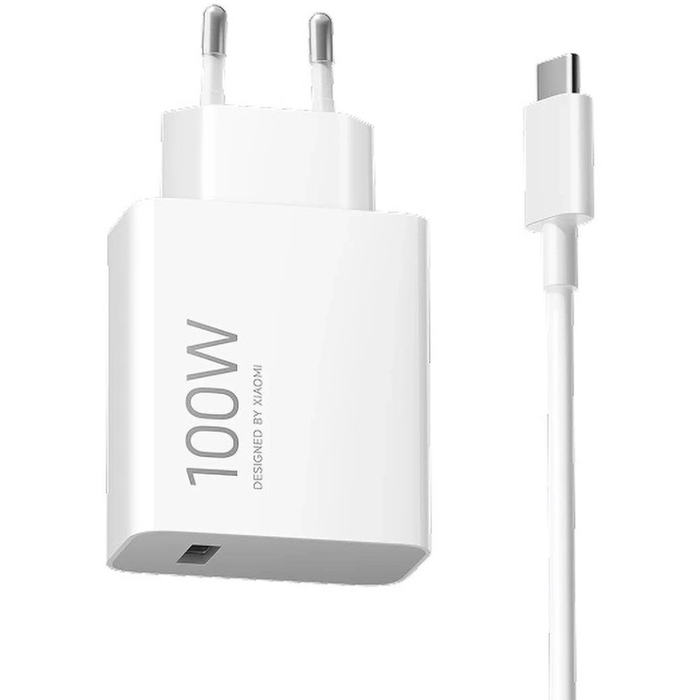 Ładowarka sieciowa GaN USB-A QC 3.0, 100W, Xiaomi Charging Combo + kabel 1m, biała