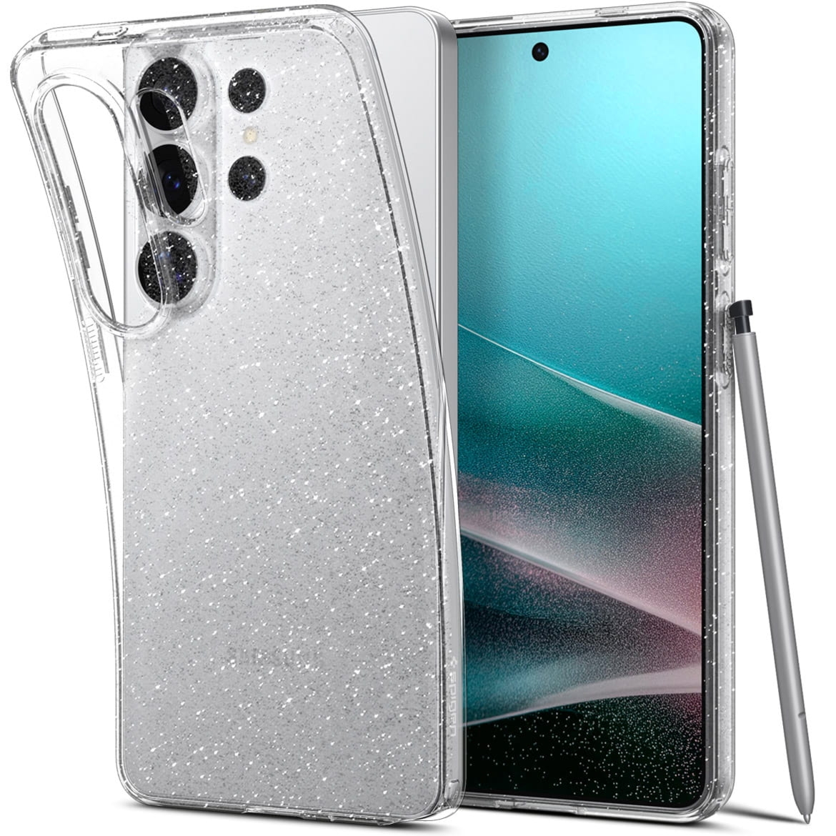 Etui Spigen Liquid Crystal Glitter do Galaxy S26 Ultra, przezroczyste z brokatem