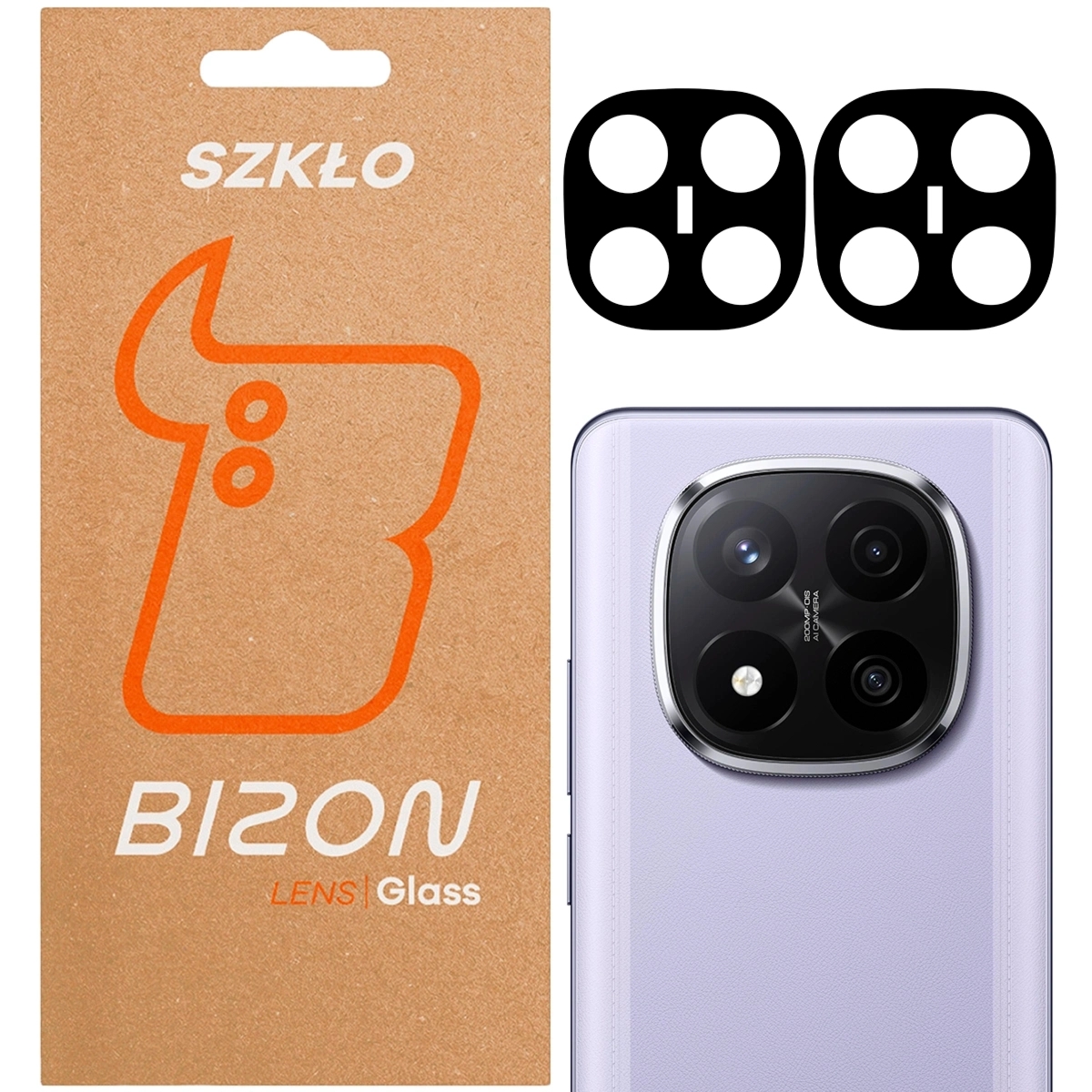 Szkło na aparat Bizon Glass Silk Lens do Xiaomi Redmi Note 14 Pro Plus 5G, 2 sztuki