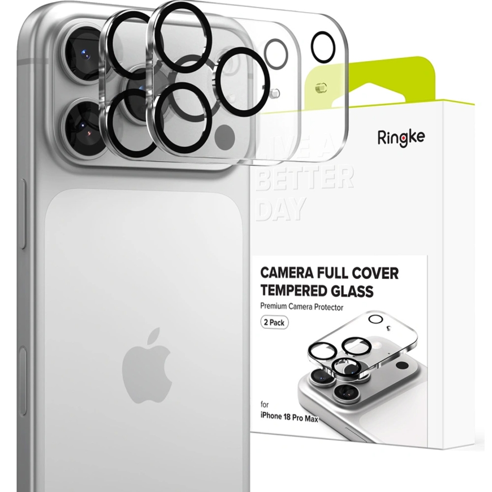 OUTLET: Nakładka na aparat Ringke Camera Full Cover Glass do iPhone 18 Pro Max, 2 sztuki