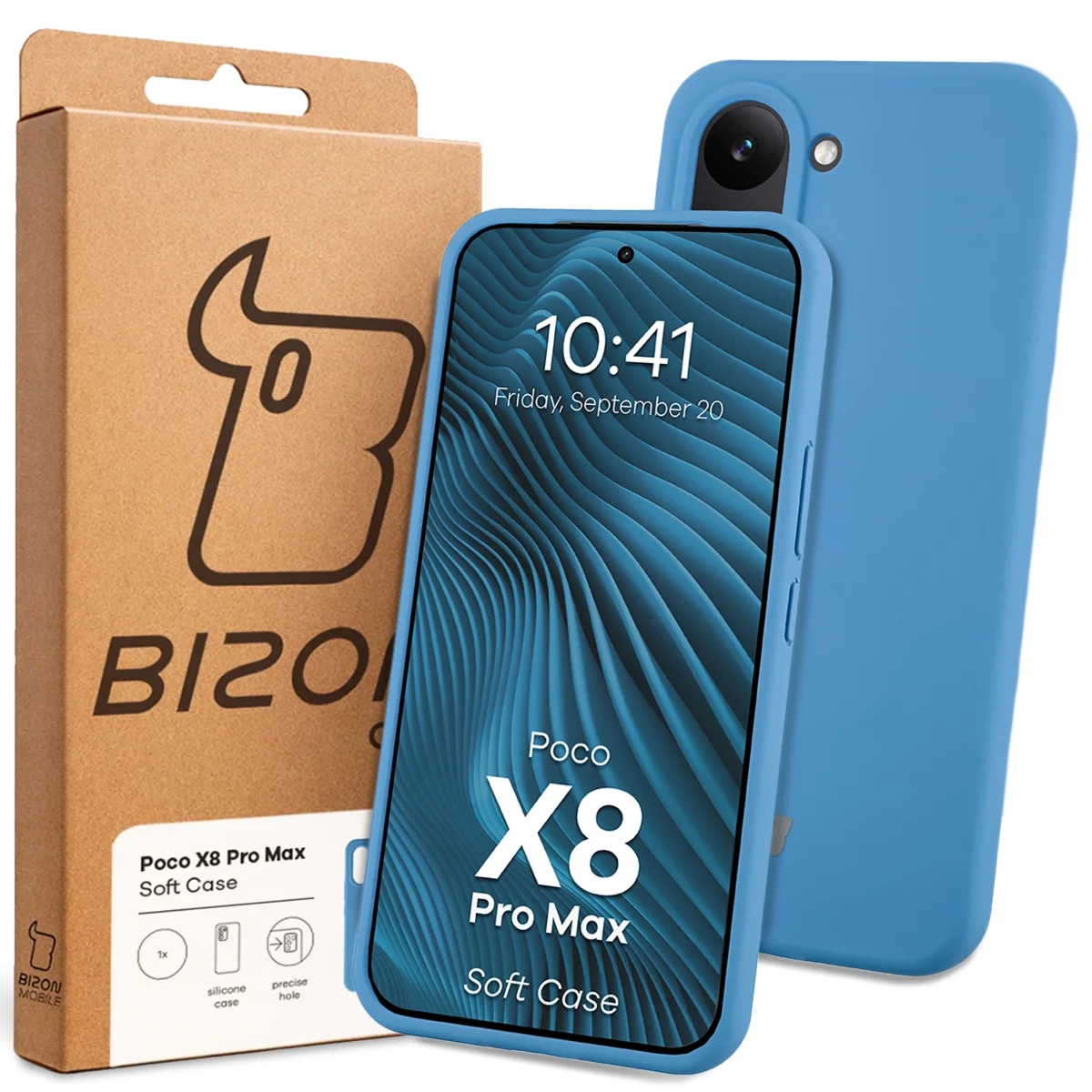 Silikonowe etui Bizon Soft Case do Xiaomi POCO X8 Pro Max, niebieskie