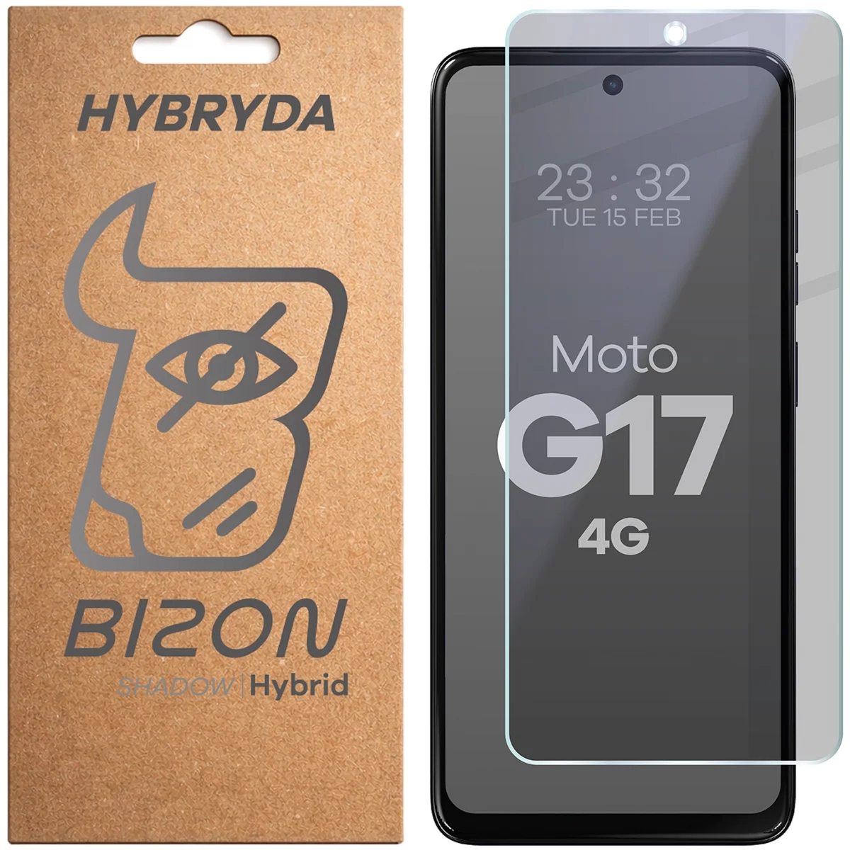 Prywatyzujące szkło hybrydowe Bizon Hybrid Shadow do Motorola Moto G17, matowe