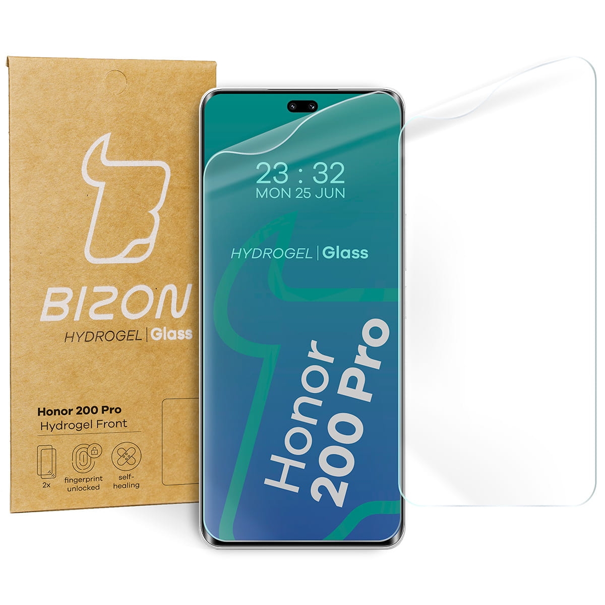 Image of Folia hydrożelowa na ekran Bizon Glass Hydrogel Front Duo do Honor 200 Pro, 2 sztuki