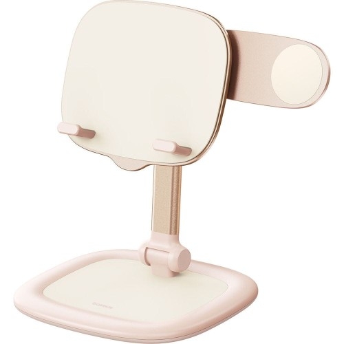 Image of Uchwyt, regulowany stojak biurkowy Baseus Seashell na tablet, telefon, różowy