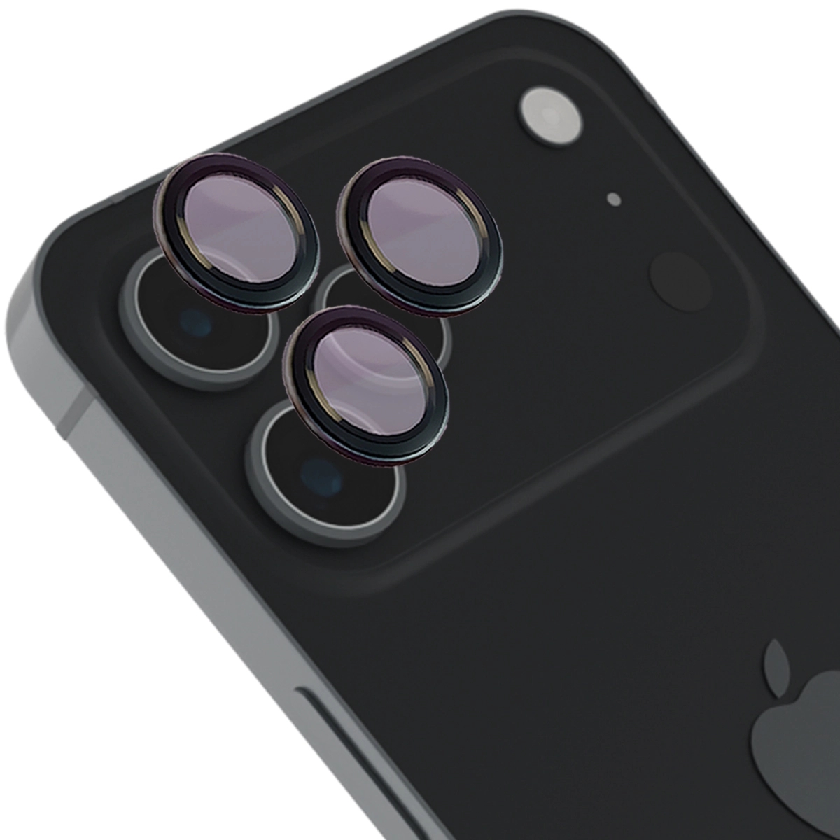 Szkło na aparat z aplikatorem Bizon Glass Snap Lens do iPhone 17 Pro / 17 Pro Max, 1 zestaw, czarna ramka