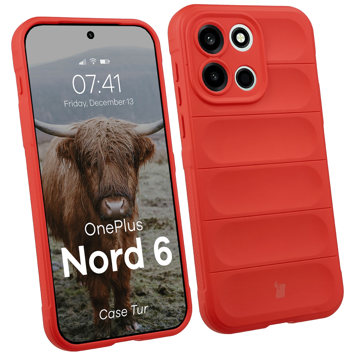 Pancerne etui Bizon Case Tur do OnePlus Nord 6, czerwone