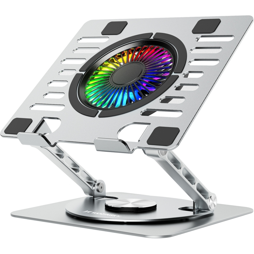 Podstawka chłodząca pod laptopa i tablet do 16″, Wozinsky WDCX-X16-AS CoolBase RGB 360°, srebrna