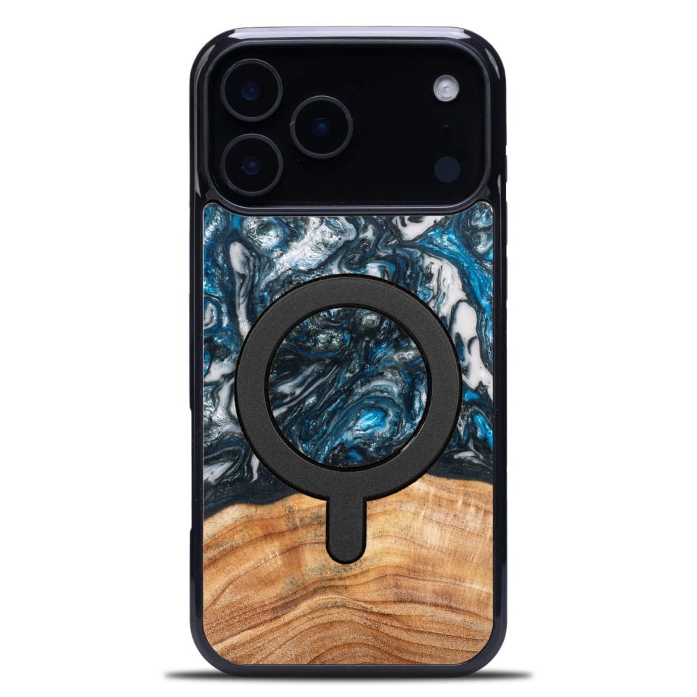 Drewniane etui do iPhone 17 Pro Max, Bewood Unique Planets Ziemia do MagSafe