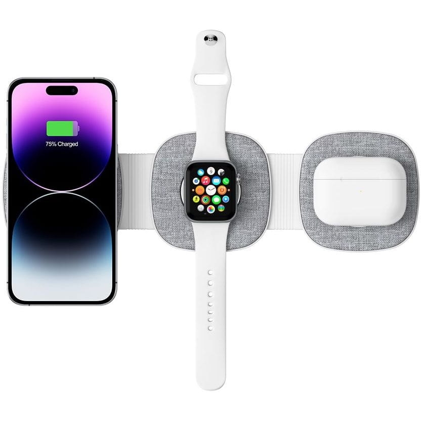 Image of Ładowarka indukcyjna Tech-Protect Qi15W A32 3w1 Magnetic MagSafe Wireless Charger, szara