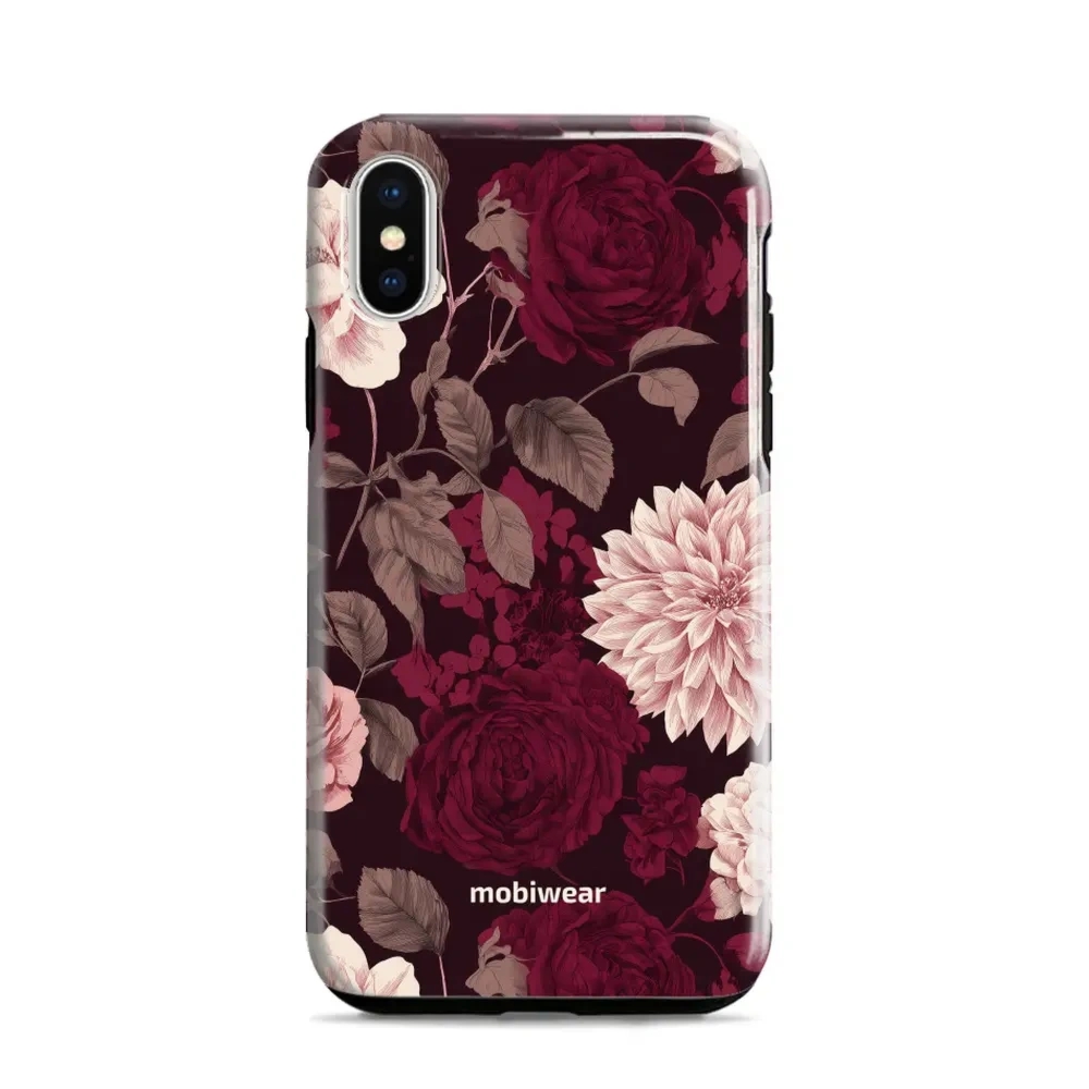 Etui ochronne do iPhone X, Mobiwear Elite Pro, wino i dalie