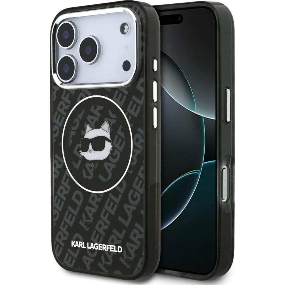 Etui Karl Lagerfeld IML Choupette Head Logo MagSafe do MagSafe do iPhone 18 Pro / 17 Pro, czarne