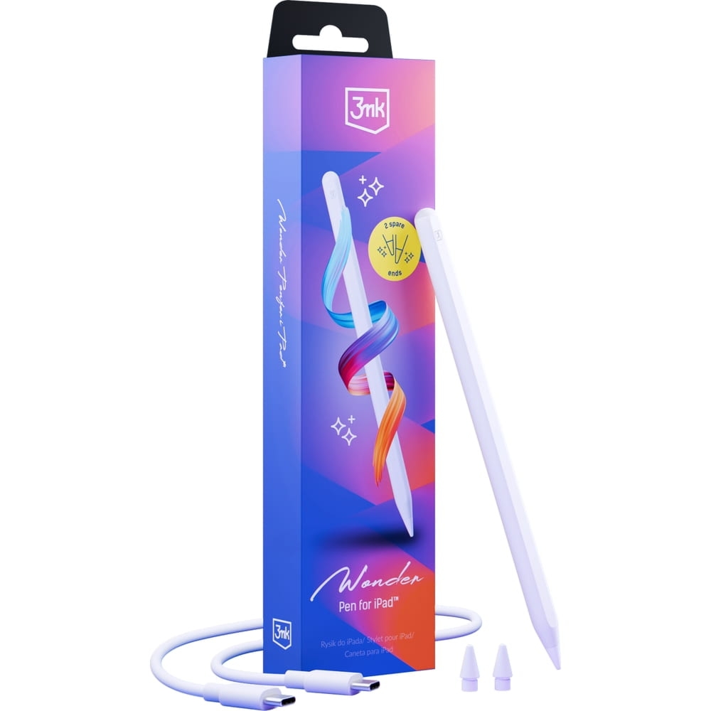 OUTLET: Rysik aktywny 3mk Wonder Pen do iPad / Pro / Air / Mini 2018 i nowszych, biały