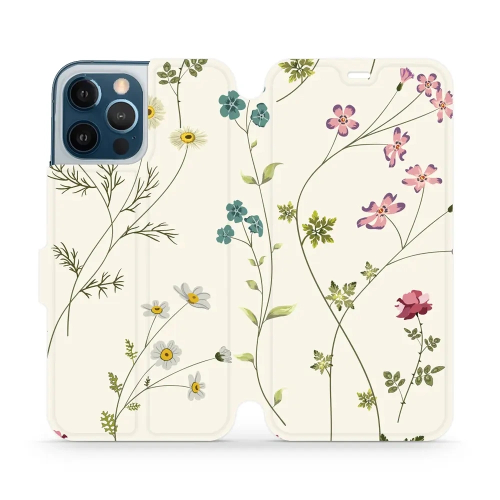 Etui z klapką do iPhone 12 Pro Max, Mobiwear Book, polne kwiaty