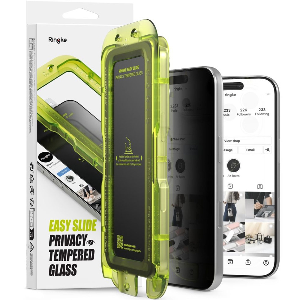 Szkło prywatyzujące na ekran z aplikatorem Ringke Easy Slide 2-Pack Privacy do iPhone 18 Pro, 2 sztuki