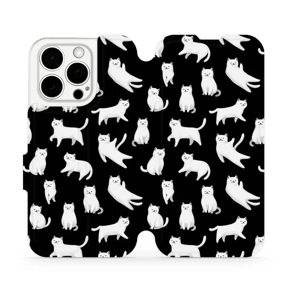 Etui z klapką do iPhone 15 Pro, Mobiwear Book, kotki luna