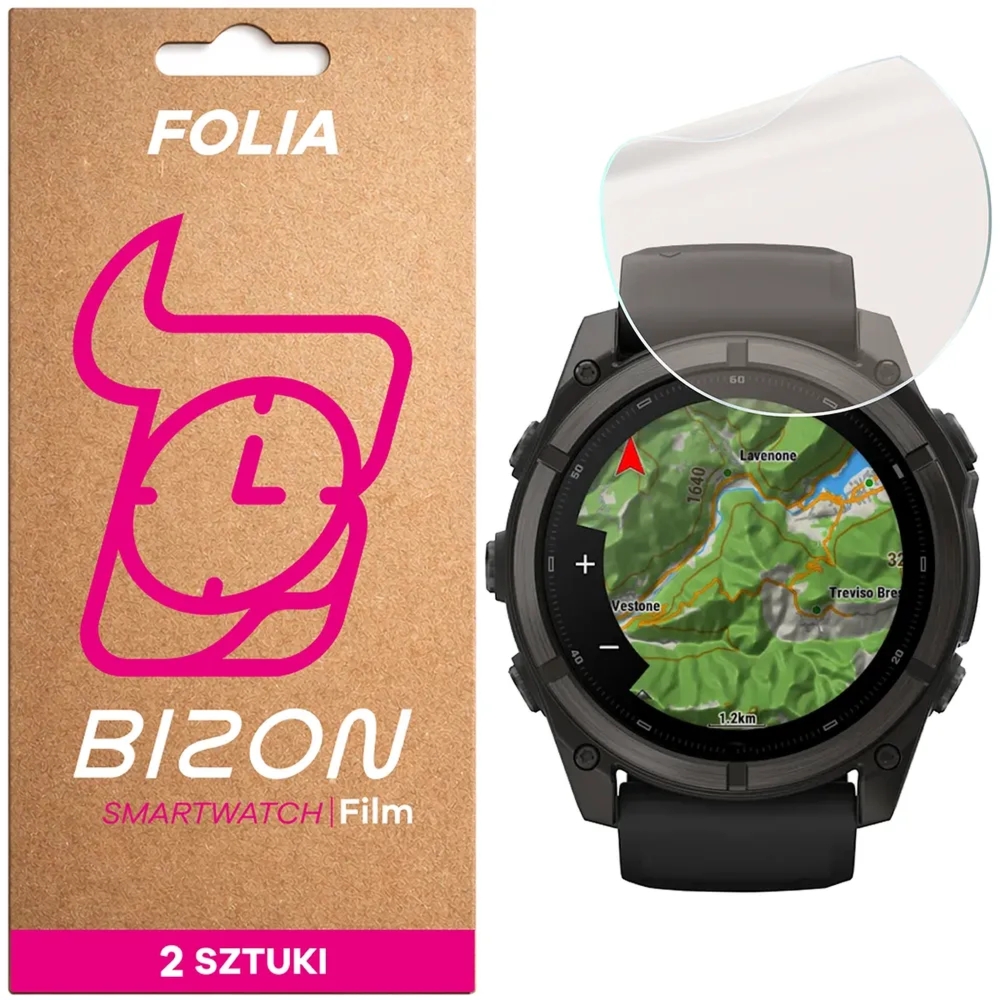 Folia matowa Bizon Watch Film Matte Duo do Garmin Fenix 9 (51 mm), 2 sztuki