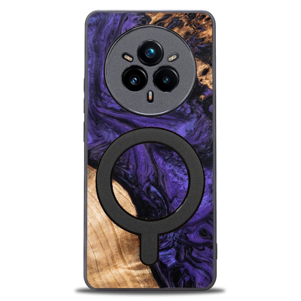 Drewniane etui do Realme 14 Pro Plus 5G, Bewood Unique Violet do MagSafe