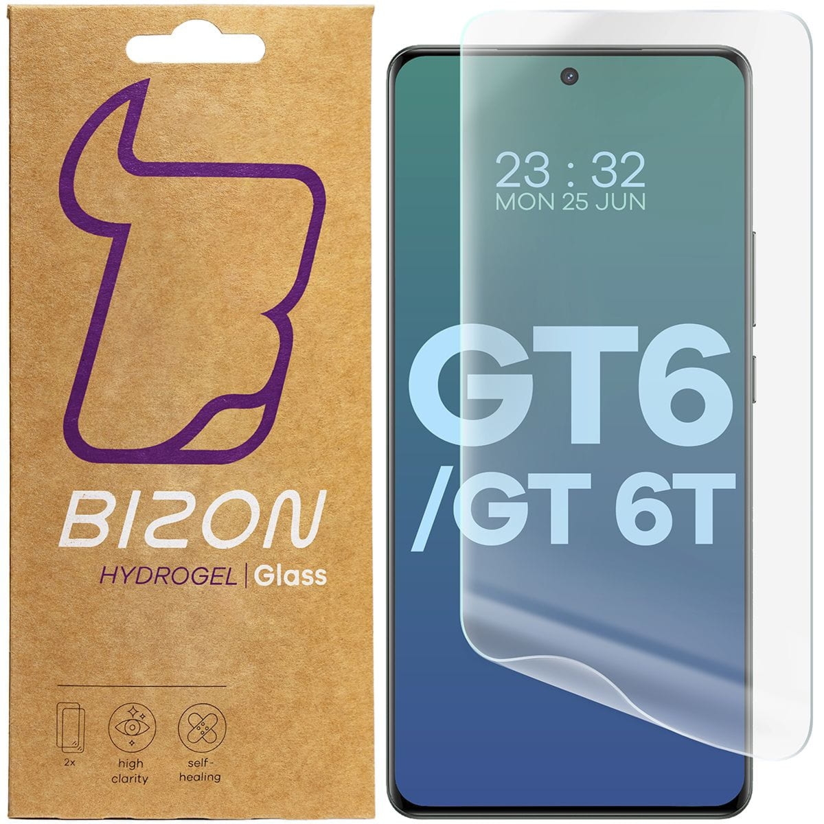 Folia hydrożelowa na ekran Bizon Film Hydrogel Front Duo do Realme GT 6 / 6T, 2 sztuki
