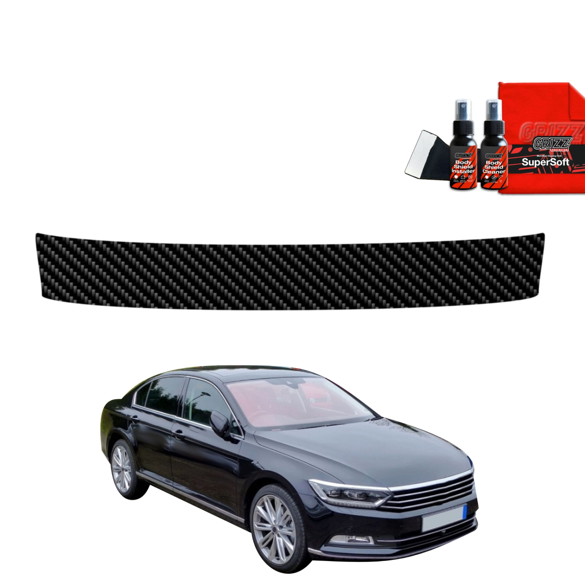 Folia karbonowa Grizz Protector na próg bagażnika do Volkswagen Passat B8 Sedan (2014-2022)