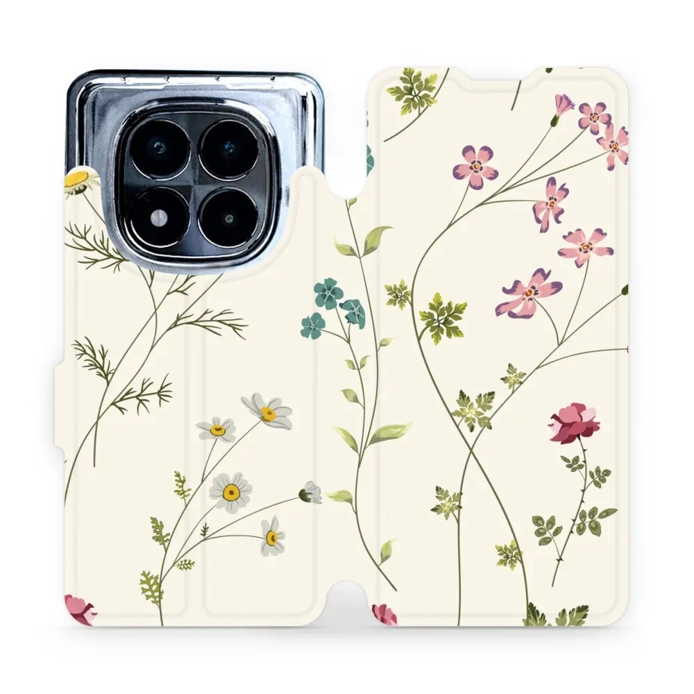Etui z klapką do Xiaomi POCO X7, Mobiwear Book, polne kwiaty