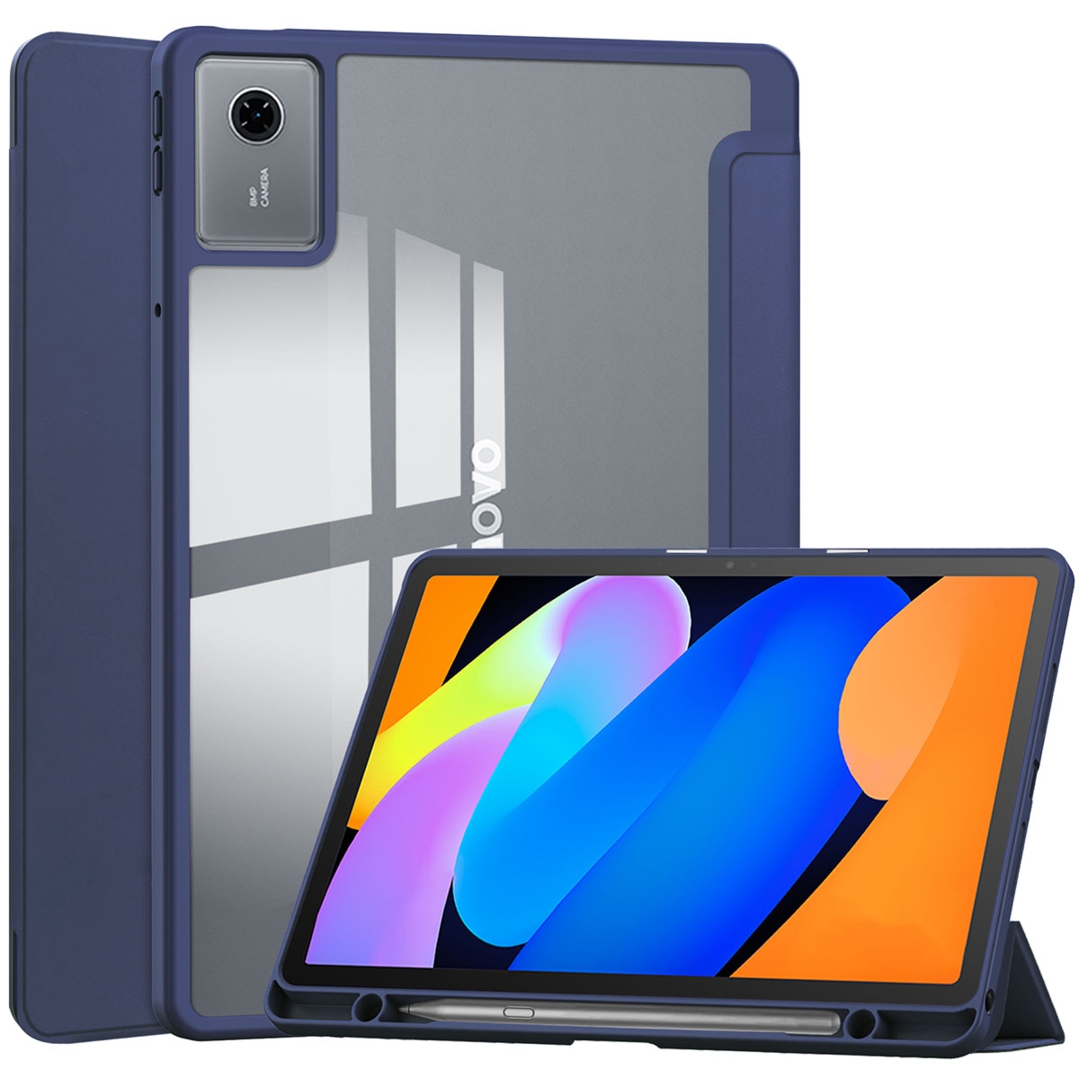 Etui z klapką Bizon Case Tab Clear Matt do Lenovo Idea Tab 11, granatowe